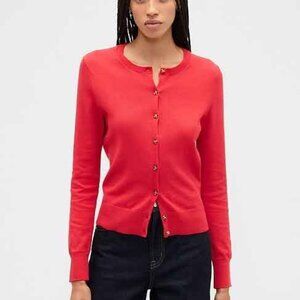 GAP Modern Red Crewneck Cardigan/NWT/XL
